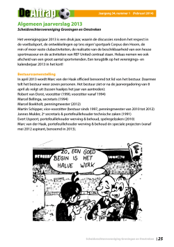 Algemeen jaarverslag 2013 - Scheidsrechtersvereniging Groningen