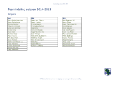 Teamindeling jeugd seizoen 2014-2015 definitief