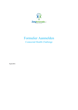 Connected Health Challenge – Aanmeldformulier met