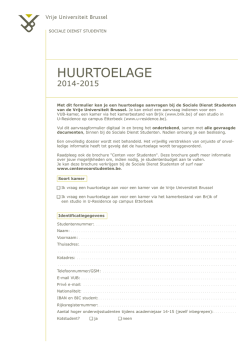 HUURTOELAGE - Vrije Universiteit Brussel