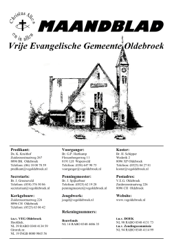Maandblad januari 2015 - Vrije Evangelische Gemeente Oldebroek