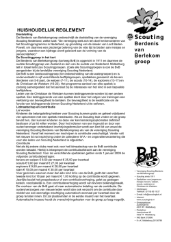 Huishoudelijk.. - Scouting Berdenis van Berlekomgroep