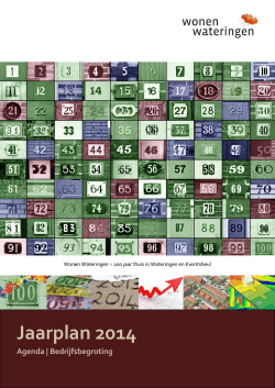 Jaarplan 2014 - Wonen Wateringen