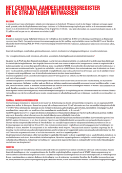 het centraal aandeelhoudersregister in de strijd tegen witwassen