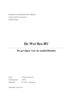 De Wet flex-BV - Erasmus Universiteit Rotterdam