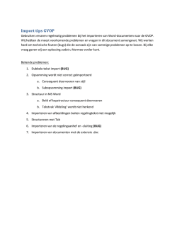 Import tips GVOP