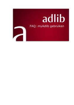 FAQ: myAdlib gebruiken
