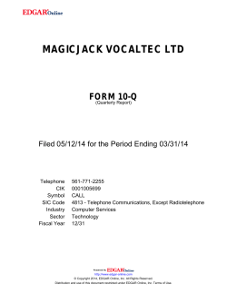 magicjack vocaltec ltd form 10-q