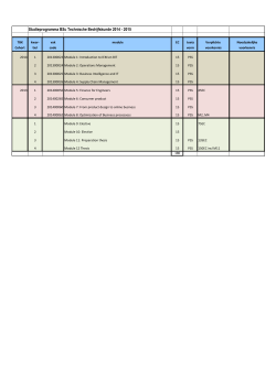 Studieprogramma BSc Technische Bedrijfskunde 2014