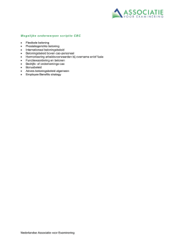 Goedgekeurde onderwerpen scriptie CBC