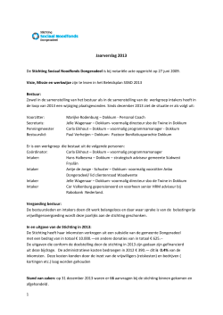 Jaarverslag 2013 - Stichting Sociaal Noodfonds Dongeradeel