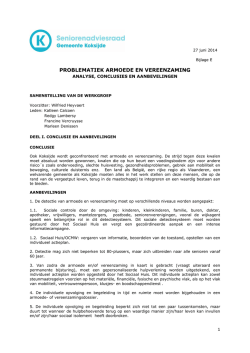 PROBLEMATIEK ARMOEDE EN VEREENZAMING