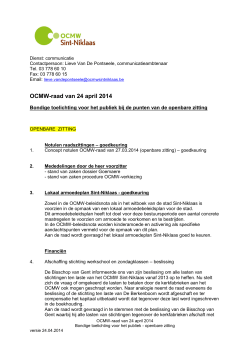 OCMW-raad van 24 april 2014 - OCMW Sint