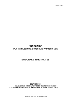Epidurale infiltraties - OLV Van Lourdes Ziekenhuis Waregem