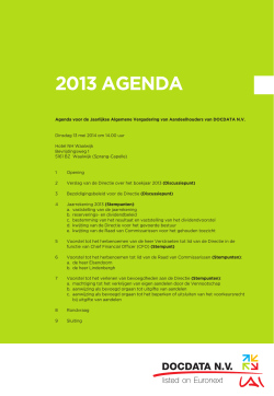 Agenda voor de Jaarlijkse Algemene Vergadering van