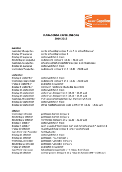 JAARAGENDA CAPELLENBORG 2014-2015