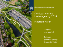 De Staat van de Leefomgeving 2014 Maarten Hajer