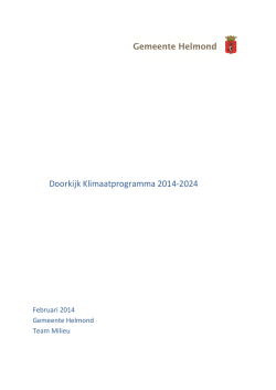 Doorkijk Klimaatprogramma 2014-2024