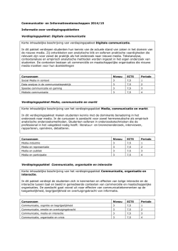CIW informatie over verdiepingspakketten