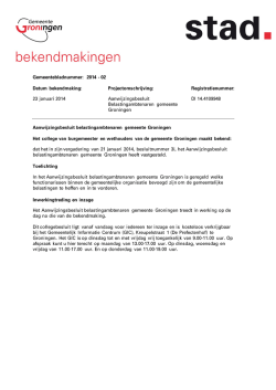 Aanwijzingsbesluit belastingambtenaren gemeente Groningen