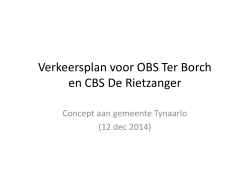 Verkeersplan voor OBS Ter Borch en CBS De Rietzanger