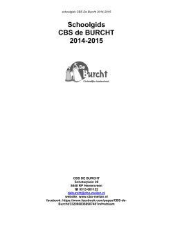 Schoolgids CBS de BURCHT 2014-2015