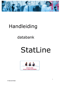 Handleiding CBS website en databank StatLine
