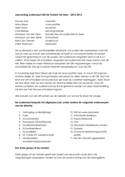 Jaarverslag ouderraad CBS De Fontein Ten Boer - 2012
