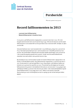 Persbericht Record faillissementen in 2013