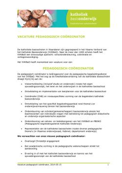 VACATURE PEDAGOGISCH COÖRDINATOR