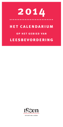 calendarium 2014 - Stichting Lezen