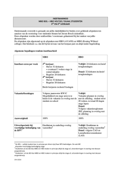 INZETBAARHEID MBO BOL &ndash; HBO VOLTIJD / DUAAL STUDENTEN