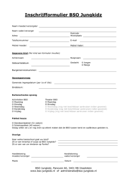 Inschrijfformulier BSO Jungkidz