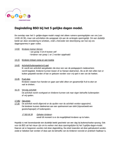 Dagindeling BSO bij het 5 gelijke dagen model.