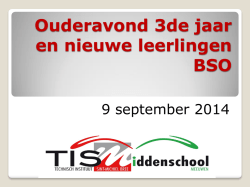 Ouderavond september 2014 – BSO