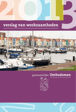 Jaarverslag ombudsman Hellevoetsluis 2013