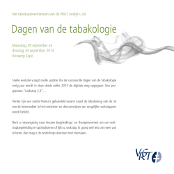 Dagen van de tabakologie