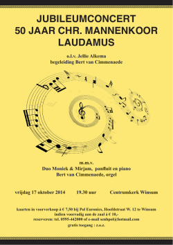 JUBILEUMCONCERT 50 JAAR CHR. MANNENKOOR LAUDAMUS