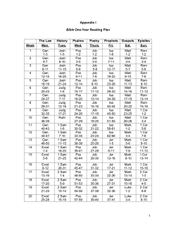 Wesley Study Bible Reading Plan