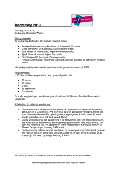 Jaarverslag werkgroep Hoeksche Waard 2013