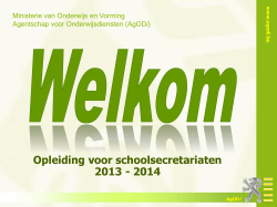 Opleiding voor schoolsecretariaten 2013 - 2014