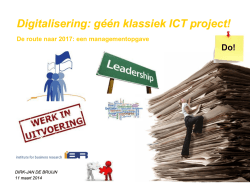 Digitalisering: g&eacute;&eacute;n klassiek ICT project! Digitalisering