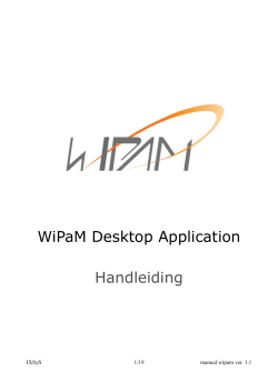 WiPaM Desktop Application Handleiding