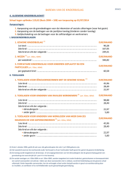 Bedragen kinderbijslag vanaf 1 juli 2014