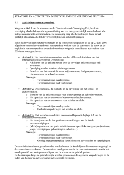 DV Pelt strategie en activiteiten 2014