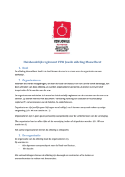 Huishoudelijk reglement VZW Jowile afdeling Mosselfeest