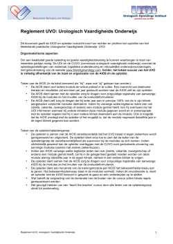 Reglement UVO augustus 2014 - Nederlandse Vereniging voor