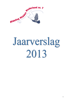 Jaarverslag secretaris 2013