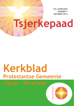 Tsjerkepaad oktober 2014 - Protestantse Gemeente Tijnje