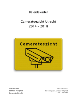 Inhoudsopgave beleidskader Cameratoezicht